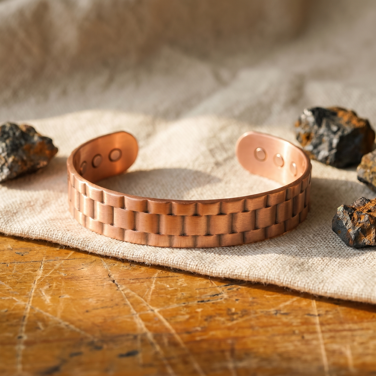 Cobre y Alma Pulsera de cobre para hombre